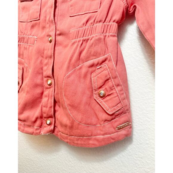 Tahari Girl  Size 3T Toddler Coral Button Front Jacket Z230 - Picture 5 of 9